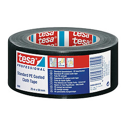 Fp Adhésif toilé tesaband® Standard 4688 noir longueur 25 m largeur 50 mm rouleau T (Par 5)