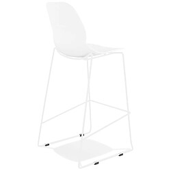 Acheter Alterego Tabouret de bar design empilable 'BERLIN' blanc avec pied en métal blanc