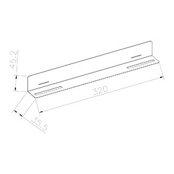 Kimex Kit de 2 rails en L pour rack mural 19'', Longueur 320mm