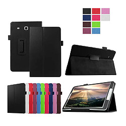 Xeptio Samsung Galaxy Tab E 9.6 pouces Style Cuir noir avec Stand - Etui coque de protection tablette