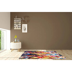 HOMEMANIA Tapis Imprimé Crayon 1 - Résumé - Décoration de Maison - antidérapants - Pour Salon, séjour, chambre à coucher - Multicolore en Polyester, Coton, 60 x 100 cm