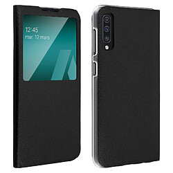 Avizar Housse Samsung Galaxy A50 Etui à Clapet Fenêtre Coque Ultra-fin noir