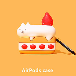 GUPBOO Airpods Coque Housse Étui Protecteur Compatible pour AirPods Pro-mignon, fraise, chat, gâteau, girl