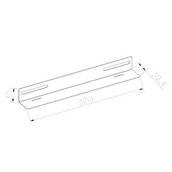 Kimex Kit de 2 rails en L pour rack sol 19'' - Longueur 300mm