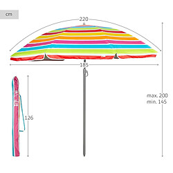 Parasol Aktive 220 x 200 x 220 cm (6 Unités) pas cher