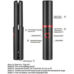 Avis Chrono Lisseur portable multifonctionnel professionnel en céramique de tourmaline(Noir)