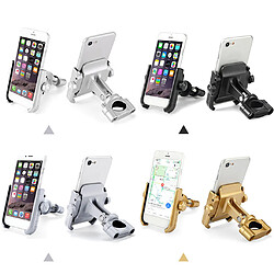 moto vélo aluminium téléphone support de support de guidon pour téléphone argent pas cher