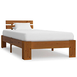 vidaXL Cadre de lit sans matelas Marron miel Bois pin massif 90x200 cm