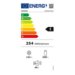 Réfrigérateur combiné 60cm 344l nofrost, blanc - RB33B610EWW - SAMSUNG