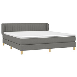 Avis Maison Chic Lit Adulte - Lit simple Lit à sommier tapissier avec matelas moelleux - Meuble de Chambre - Gris foncé 160x200cm Tissu -MN82823