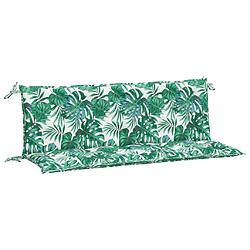 vidaXL Coussins de banc de jardin lot de 2 motif de feuilles