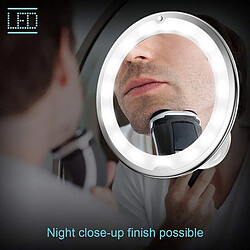 Universal Lumière LED 10x haute amplification Miroir de maquillage LED Miroir de toilette avec ventouse puissante pas cher