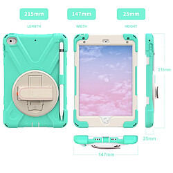 Coque en TPU + Silicone avec béquille pivotante et porte-stylo Menthe verte pour votre Apple iPad Mini 4/Mini (2019) 7.9 pouces