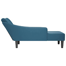 Acheter vidaXL Fauteuil long avec accoudoir droit bleu velours