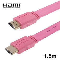 Wewoo Câble or et rose Version 1.4, plaqué HDMI vers HDMI 19Pin plat, support HD TV / XBOX 360 / PS3 Playstation 3 / projecteur / lecteur DVD etc, longueur: 1,5 m