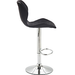 Avis Decoshop26 Tabouret de bar x1 avec coutures décoratives en forme de losanges en PVC noir et métal chromé 10_0004648