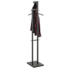 Pegane Porte-manteau en métal chromé coloris noir -longueur 42 x profondeur 30 x hauteur 175 cm pas cher