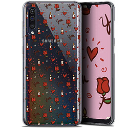 Caseink Coque Pour Samsung Galaxy A50 (6.4 ) [Gel HD Collection Love Saint Valentin Design Bougies et Roses - Souple - Ultra Fin - Imprimé en France]