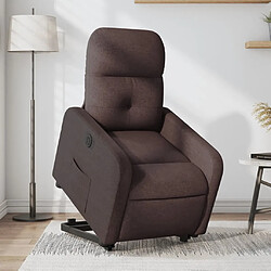 Maison Chic Fauteuil Relax pour salon, Fauteuil inclinable électrique marron foncé tissu -GKD56861