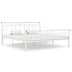 Maison Chic Lit adulte - Lit simple Cadre de lit,Structure du lit Contemporain Blanc Métal 200x200 cm -MN51931