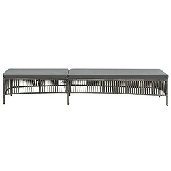 Maison Chic Chaise longue avec coussin | Bain de soleil Relax | Transat Résine tressée Gris -GKD92367