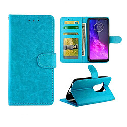 Wewoo Housse Coque Etui à rabat horizontal pour Motorola Moto One Zoom / One Pro Crazy Horse Texture avec support et logements cartesportefeuille et cadre photo Bleu clair