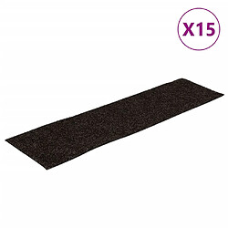 vidaXL Tapis d'escalier autocollants Rectangulaire 15 pcs 76x20 cm