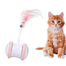 Jouet Pour Chat Auto-rotatif Gobelet Plume Teaser Jouet électronique Rose