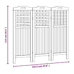 vidaXL Cloison de séparation 3 panneaux 121,5x2x115 cm Bois d'acacia pas cher