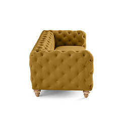 Lisa Design Walter - canapé 3 places chesterfield en velours - pieds bois