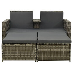 Maison Chic Salon de jardin 3 pcs + coussins - Mobilier/Meubles de jardin - Table et chaises d'extérieur Résine tressée Gris -MN94366