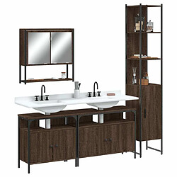 Maison Chic Armoire de Bain | Ensemble de 4 meubles salle de bain Chêne marron -GKD43168