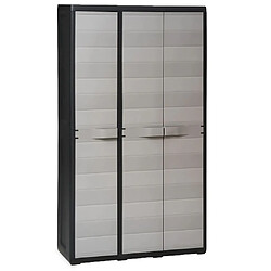 vidaXL Armoire de rangement de jardin avec 4 étagères Noir et gris