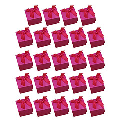 24 pack candy couleur carrés boîtes à bijoux en carton bowknot mariage rose pas cher