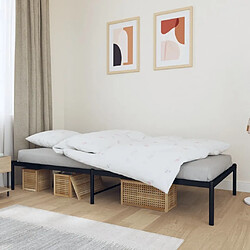 Maison Chic Lit Moderne Chambre - Cadre/structure de lit pour adulte métal noir 100x190 cm -MN84843