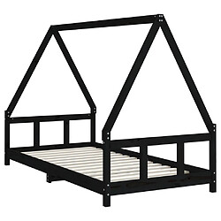 Avis Maison Chic Lit simple Cadre de lit pour enfants,Lit d'Enfant Moderne noir 90x190 cm bois de pin massif -MN69110