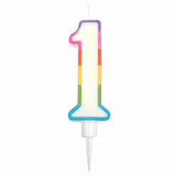 Paris Prix Bougie d'Anniversaire Chiffre 1 10cm Multicolore