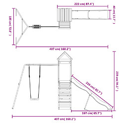 vidaXL Aire de jeux d'extérieur bois de pin imprégné pas cher