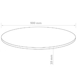 vidaXL Dessus de table Rond MDF 900 x 18 mm pas cher