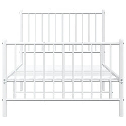 Maison Chic Lit adulte - Lit simple Cadre de lit métal avec tête de lit/pied de lit,Structure du lit Contemporain pour chambre blanc 90x190 cm -MN19782 pas cher