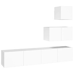 vidaXL Ensemble de meubles TV 4 pcs Blanc Bois d'ingénierie