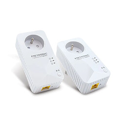 Metronic Prise CPL netsocket Duo 600 avec prise gigogne