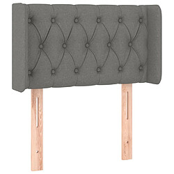 Maison Chic Tête de lit scandinave avec oreilles,meuble de chambre Gris foncé 83x16x78/88 cm Tissu -MN16490