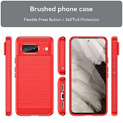 Htdmobiles Coque pour Google Pixel 8 5G - housse etui silicone gel carbone + verre trempe - ROUGE