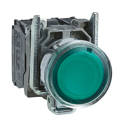 Schneider Electric bouton poussoir lumineux - affleurant - 1no + 1nf - vert - 230v - schneider xb4bw33m5