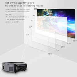 Yonis Videoprojecteur LED HD Portable Multilingue 1280x768 Support Téléphone