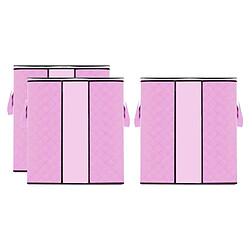 Acheter 3PCS Organisateurs De Sac De Rangement Pliable Vêtements Stockage Plume Rose Vertical