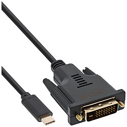 Câble d'affichage USB InLine®, USB Type-C mâle vers DVI mâle (mode alternatif DP), noir, 2 m