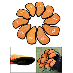 10pcs / Pack Ensemble De Couvre-fers De Golf En Maille Pour La Plupart Des Fers Orange pas cher