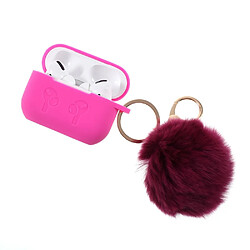 Coque en silicone avec boucle boule velue rose pour votre Apple AirPods Pro